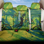 Australian Boomers Basketball Back Car Seat Cover Shattered Glass Effect With Flaming Ball And Grunge Brushstrokes
