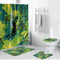 Australian Boomers Basketball Bathroom Set Shattered Glass Effect With Flaming Ball And Grunge Brushstrokes