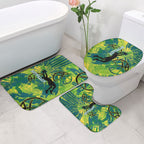 Australian Boomers Basketball Bathroom Set Shattered Glass Effect With Flaming Ball And Grunge Brushstrokes