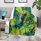 Australian Boomers Basketball Blanket Shattered Glass Effect With Flaming Ball And Grunge Brushstrokes
