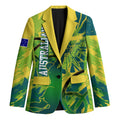 Australian Boomers Basketball Blazer Shattered Glass Effect With Flaming Ball And Grunge Brushstrokes