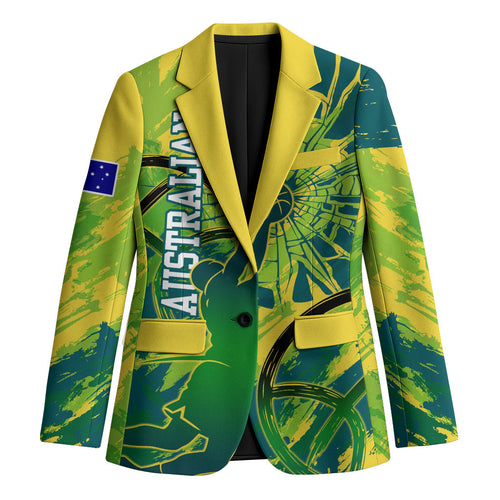 Australian Boomers Basketball Blazer Shattered Glass Effect With Flaming Ball And Grunge Brushstrokes