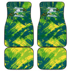 Australian Boomers Basketball Car Mats Shattered Glass Effect With Flaming Ball And Grunge Brushstrokes