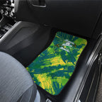 Australian Boomers Basketball Car Mats Shattered Glass Effect With Flaming Ball And Grunge Brushstrokes