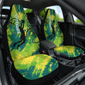 Australian Boomers Basketball Car Seat Cover Shattered Glass Effect With Flaming Ball And Grunge Brushstrokes