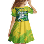 Australian Boomers Basketball Family Matching Tank Maxi Dress and Hawaiian Shirt Shattered Glass Effect With Flaming Ball And Grunge Brushstrokes