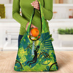 Australian Boomers Basketball Grocery Bag Shattered Glass Effect With Flaming Ball And Grunge Brushstrokes