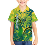 Australian Boomers Basketball Hawaiian Shirt Shattered Glass Effect With Flaming Ball And Grunge Brushstrokes