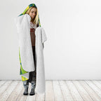Australian Boomers Basketball Hooded Blanket Shattered Glass Effect With Flaming Ball And Grunge Brushstrokes