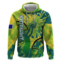 Australian Boomers Basketball Hoodie Shattered Glass Effect With Flaming Ball And Grunge Brushstrokes