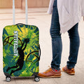 Australian Boomers Basketball Luggage Cover Shattered Glass Effect With Flaming Ball And Grunge Brushstrokes