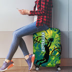 Australian Boomers Basketball Luggage Cover Shattered Glass Effect With Flaming Ball And Grunge Brushstrokes
