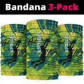 Australian Boomers Basketball Neck Gaiter Shattered Glass Effect With Flaming Ball And Grunge Brushstrokes