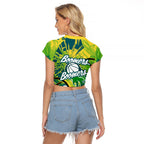 Australian Boomers Basketball Raglan Cropped T Shirt Shattered Glass Effect With Flaming Ball And Grunge Brushstrokes