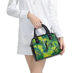 Australian Boomers Basketball Shoulder Handbag Shattered Glass Effect With Flaming Ball And Grunge Brushstrokes