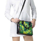 Australian Boomers Basketball Shoulder Handbag Shattered Glass Effect With Flaming Ball And Grunge Brushstrokes