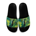 Australian Boomers Basketball Slide Sandals Shattered Glass Effect With Flaming Ball And Grunge Brushstrokes