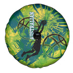 Australian Boomers Basketball Spare Tire Cover Shattered Glass Effect With Flaming Ball And Grunge Brushstrokes