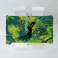 Australian Boomers Basketball Tablecloth Shattered Glass Effect With Flaming Ball And Grunge Brushstrokes
