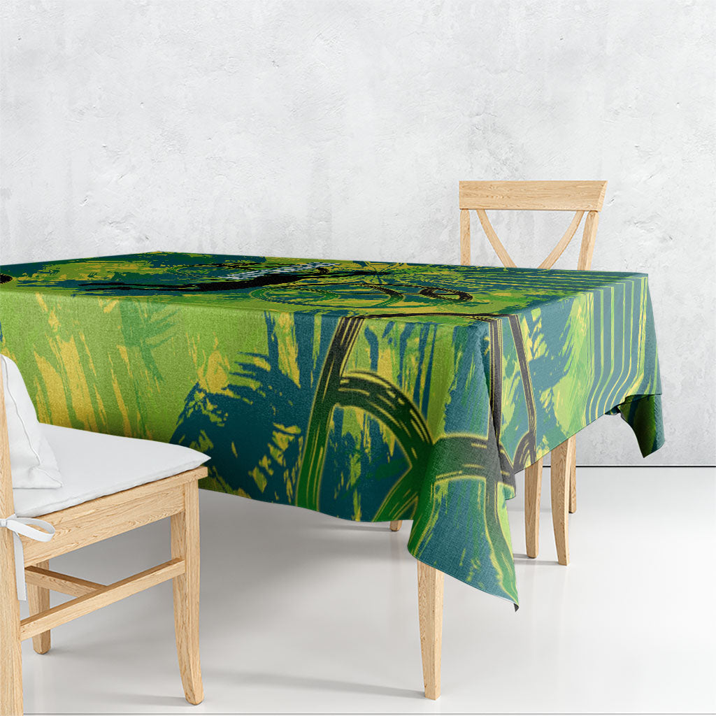 Australian Boomers Basketball Tablecloth Shattered Glass Effect With Flaming Ball And Grunge Brushstrokes