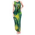 Australian Boomers Basketball Tank Maxi Dress Shattered Glass Effect With Flaming Ball And Grunge Brushstrokes