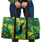 Australian Boomers Basketball Travel Bag Shattered Glass Effect With Flaming Ball And Grunge Brushstrokes