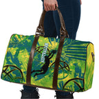Australian Boomers Basketball Travel Bag Shattered Glass Effect With Flaming Ball And Grunge Brushstrokes