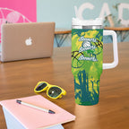Australian Boomers Basketball Tumbler With Handle Shattered Glass Effect With Flaming Ball And Grunge Brushstrokes