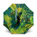 Australian Boomers Basketball Umbrella Shattered Glass Effect With Flaming Ball And Grunge Brushstrokes