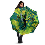 Australian Boomers Basketball Umbrella Shattered Glass Effect With Flaming Ball And Grunge Brushstrokes
