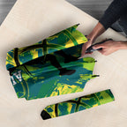 Australian Boomers Basketball Umbrella Shattered Glass Effect With Flaming Ball And Grunge Brushstrokes