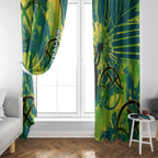 Australian Boomers Basketball Window Curtain Shattered Glass Effect With Flaming Ball And Grunge Brushstrokes