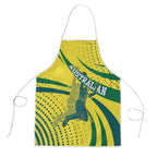 Australian Boomers Basketball Apron Abstract Wave Halftone Pattern With Dynamic Athlete Silhouette