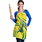 Australian Boomers Basketball Apron Abstract Wave Halftone Pattern With Dynamic Athlete Silhouette