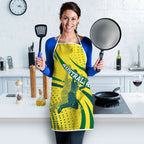 Australian Boomers Basketball Apron Abstract Wave Halftone Pattern With Dynamic Athlete Silhouette