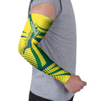 Australian Boomers Basketball Arm Sleeves Abstract Wave Halftone Pattern With Dynamic Athlete Silhouette