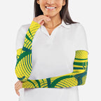 Australian Boomers Basketball Arm Sleeves Abstract Wave Halftone Pattern With Dynamic Athlete Silhouette