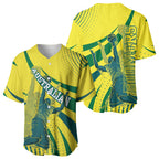 Australian Boomers Basketball Baseball Jersey Abstract Wave Halftone Pattern With Dynamic Athlete Silhouette