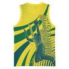 Australian Boomers Basketball Basketball Jersey Abstract Wave Halftone Pattern With Dynamic Athlete Silhouette