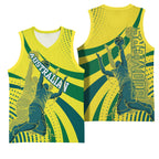 Australian Boomers Basketball Basketball Jersey Abstract Wave Halftone Pattern With Dynamic Athlete Silhouette