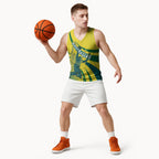 Australian Boomers Basketball Basketball Jersey Abstract Wave Halftone Pattern With Dynamic Athlete Silhouette