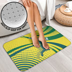 Australian Boomers Basketball Bathroom Set Abstract Wave Halftone Pattern With Dynamic Athlete Silhouette