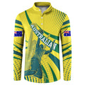 Australian Boomers Basketball Button Sweatshirt Abstract Wave Halftone Pattern With Dynamic Athlete Silhouette