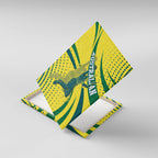 Australian Boomers Basketball Canvas Wall Art Abstract Wave Halftone Pattern With Dynamic Athlete Silhouette