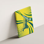 Australian Boomers Basketball Canvas Wall Art Abstract Wave Halftone Pattern With Dynamic Athlete Silhouette