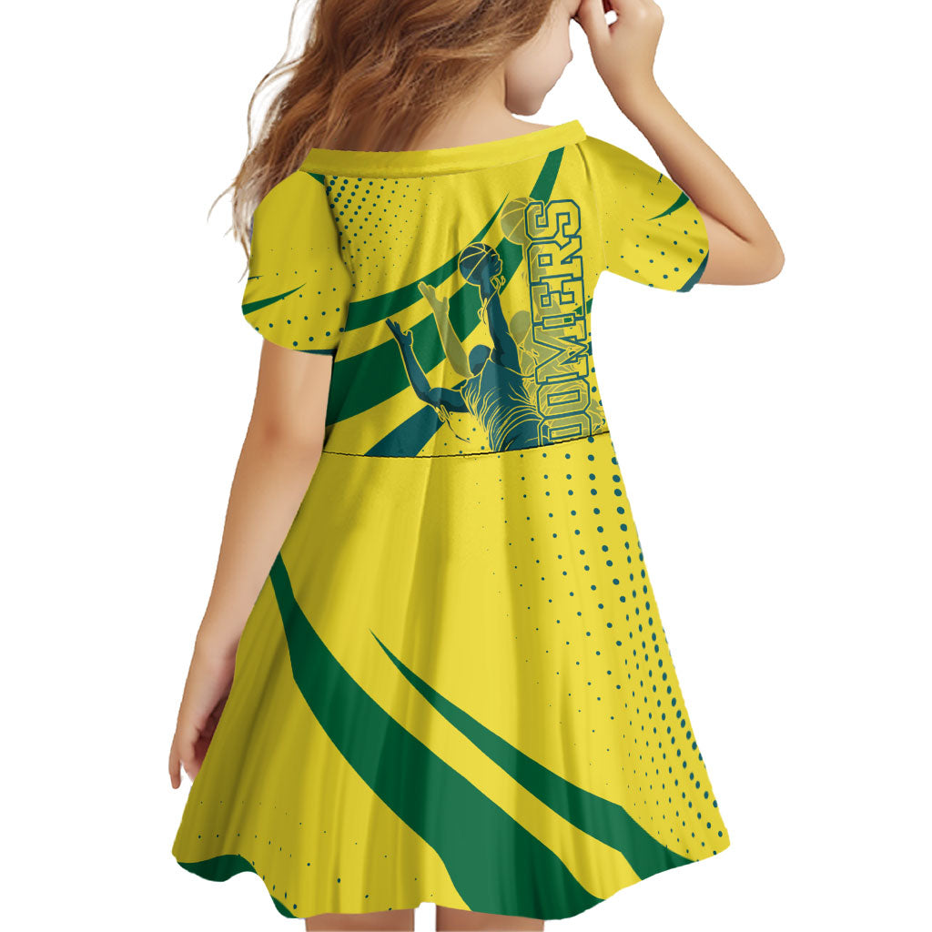 Australian Boomers Basketball Family Matching Tank Maxi Dress and Hawaiian Shirt Abstract Wave Halftone Pattern With Dynamic Athlete Silhouette