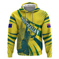 Australian Boomers Basketball Hoodie Abstract Wave Halftone Pattern With Dynamic Athlete Silhouette