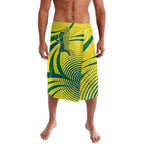 Australian Boomers Basketball Lavalava Abstract Wave Halftone Pattern With Dynamic Athlete Silhouette