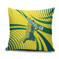 Australian Boomers Basketball Pillow Cover Abstract Wave Halftone Pattern With Dynamic Athlete Silhouette