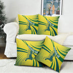 Australian Boomers Basketball Pillow Cover Abstract Wave Halftone Pattern With Dynamic Athlete Silhouette